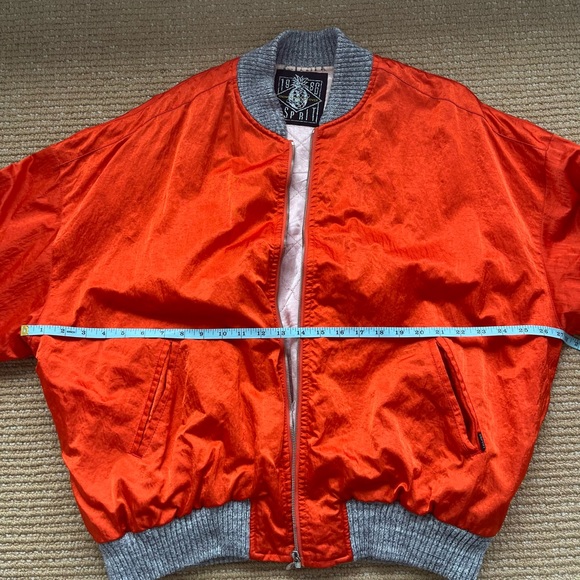 Esprit 1986 Know the World Over Womens XL Orange Vintage Bomber Jacket - Picture 4 of 11